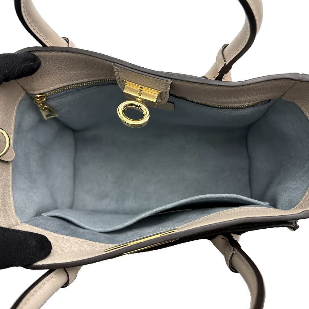 Louis Vuitton Leather Side Gray Bag My Greige On Monogram Handbag